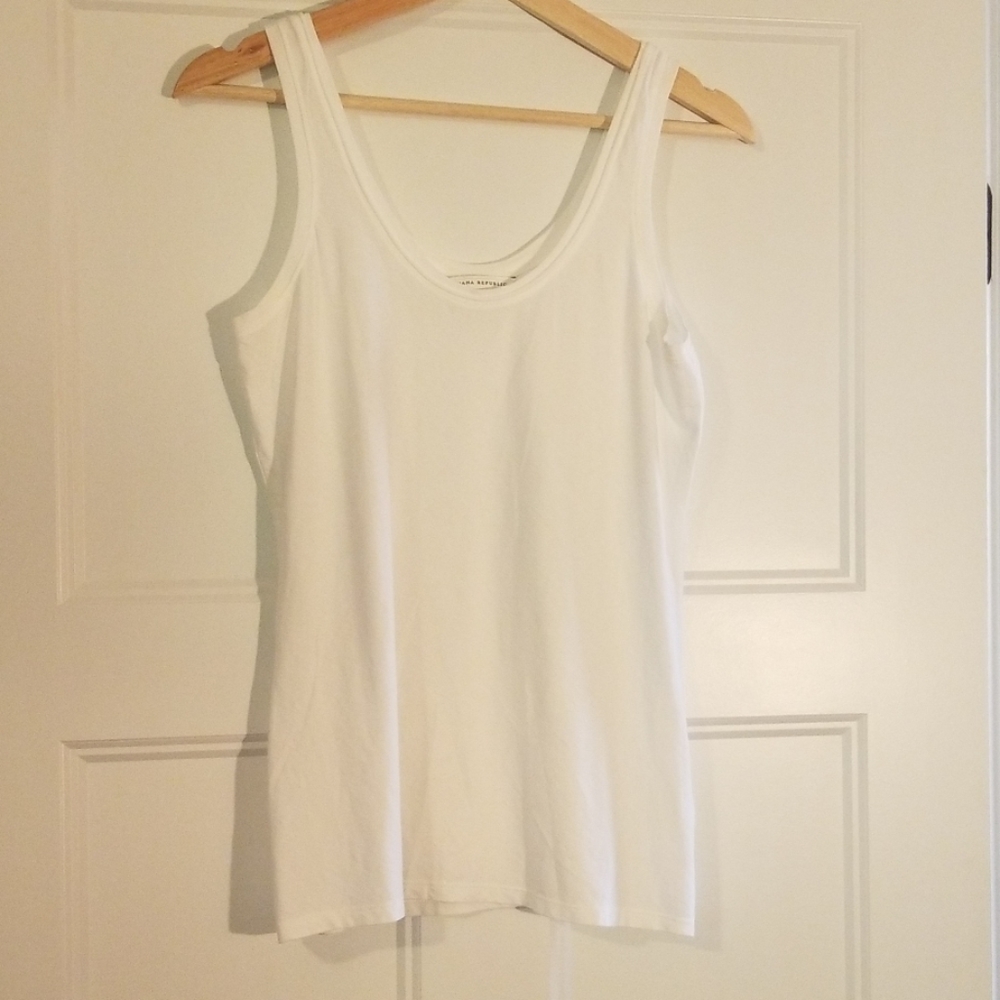 Banana Republic white pima cotton tank top